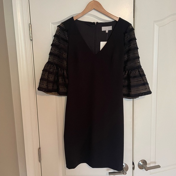 NWT Badgley Mishka Elegant Black Sheath Dress - Picture 2 of 6